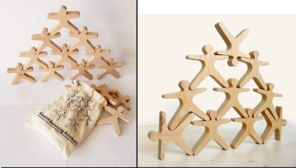 Wooden Balancing Acrobats (10pc)