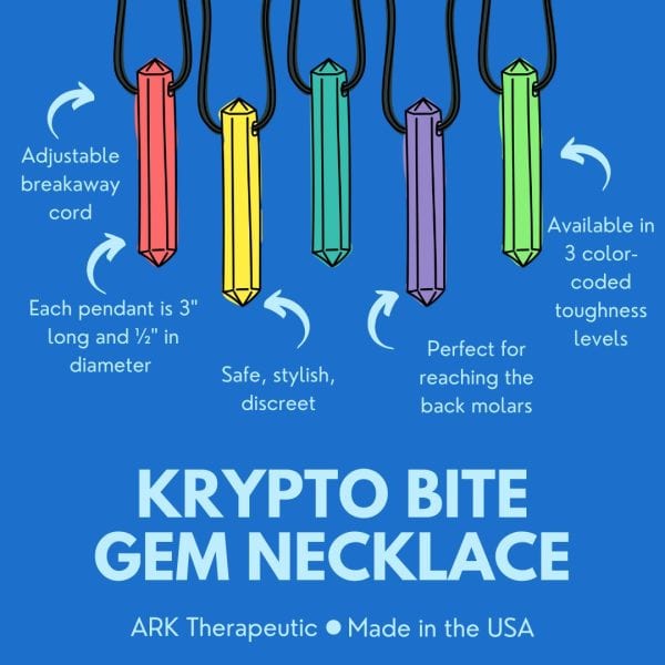 Ark Krypto Bite Chewable Gem Necklace TRANSLUCENT BLUE XT - Image 4