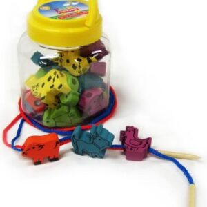 Lacing Animals - Farm in a  Jar